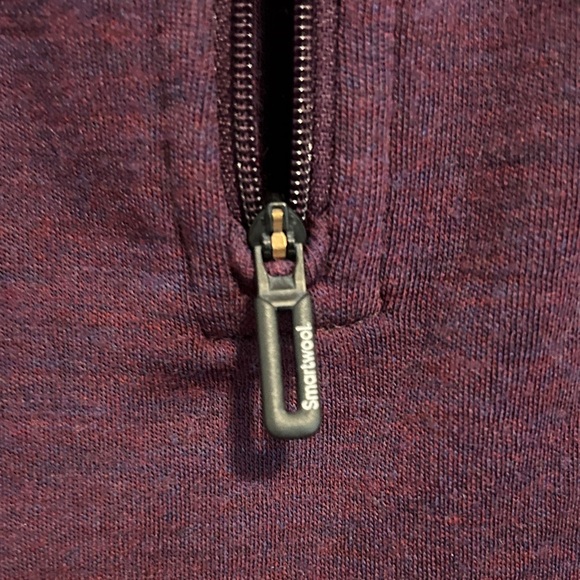 Smartwool merino base layer 1/4 zip Women's Burgundy Long Sleeve Top - Picture 6 of 6
